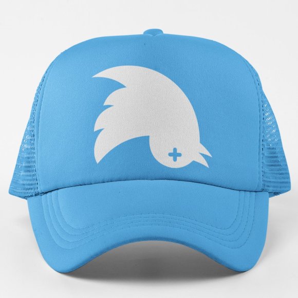 NEW Dead Twitter Bird Parody Foam Trucker Mesh Snapback Hat LIGHT BLUE - Picture 1 of 3